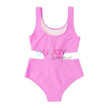 UNGLOP-250516-Custom Swimwear Terry Fabric Teens Girls One-piece Swimsuit