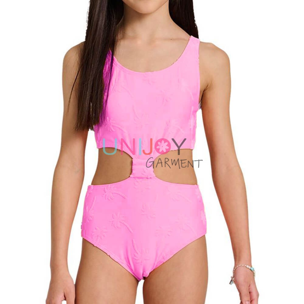 UNGLOP-250516-Terry Swimwear Custom Made Girls One-piece Swimsuit