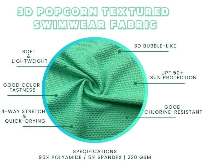 3D Popcorn Textured Swimwear Fabric
