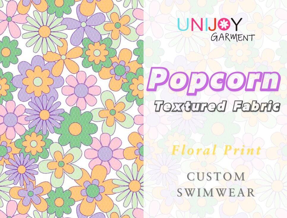 Popcorn Texture Fabric with Floral Prints