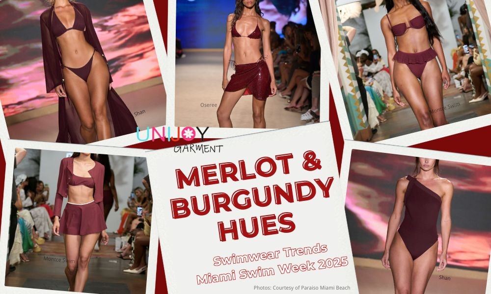 Tendencias en trajes de baño personalizados de Unijoy: una historia de colores inesperada en tonos merlot y burdeos