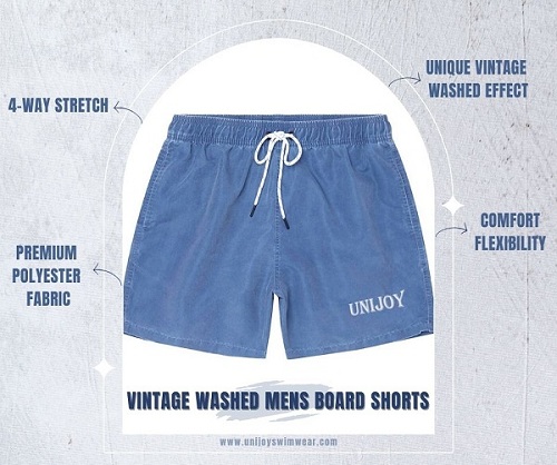 Shorts de baño personalizados para hombre con efecto lavado