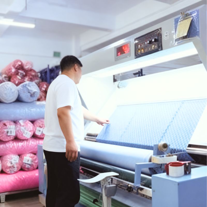 Processo de fabricação de trajes de banho - Inspeção de tecidos