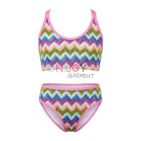 Bikini-Set mit Chevron-Muster für Mädchen, individuell anpassbar vom Bikini-Hersteller