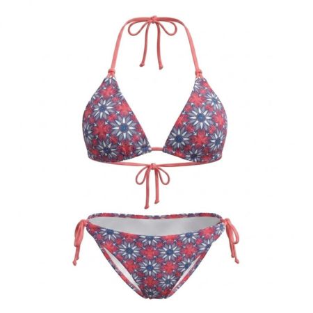 UNLBK260518-private label geometric print bikini set with an adjustable triangle halter