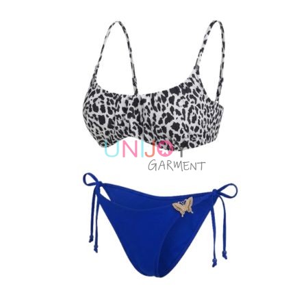 UNLBK260622-Bikini Swimwear Manufacturers Leopard & Royal Blue