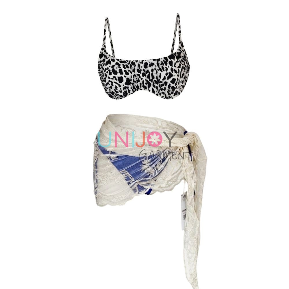 UNLBK260622-Women's Three-Piece Bikini & Cover-Up Set