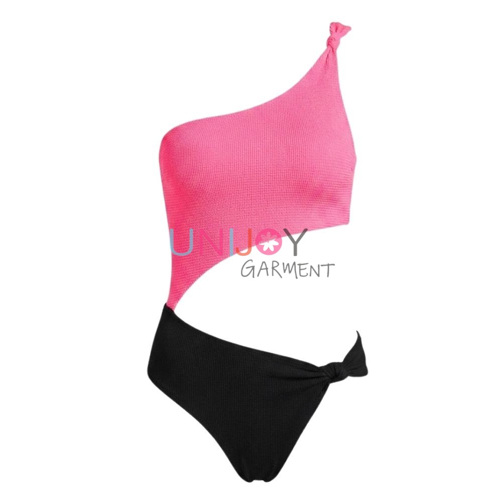 UNLS260730-Ladies one-shoulder swimsuit