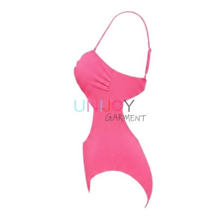 UNLSS260730-Women's Private Label Front Bow Cut-Out One-Piece Swimsuit