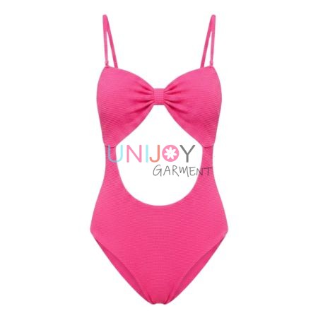 UNLSS260730-private-label-front-bow-cut-out-one-piece-swimsuit