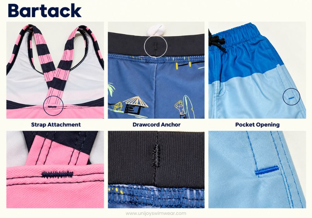 Bartack on Swimwear